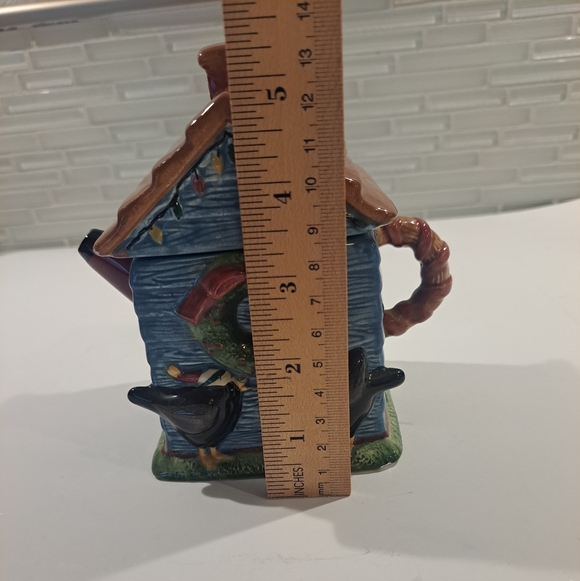 Sakura China Christmas Birdhouse Mini Teapot Collector Series by Debbie Mumm - Picture 6 of 8